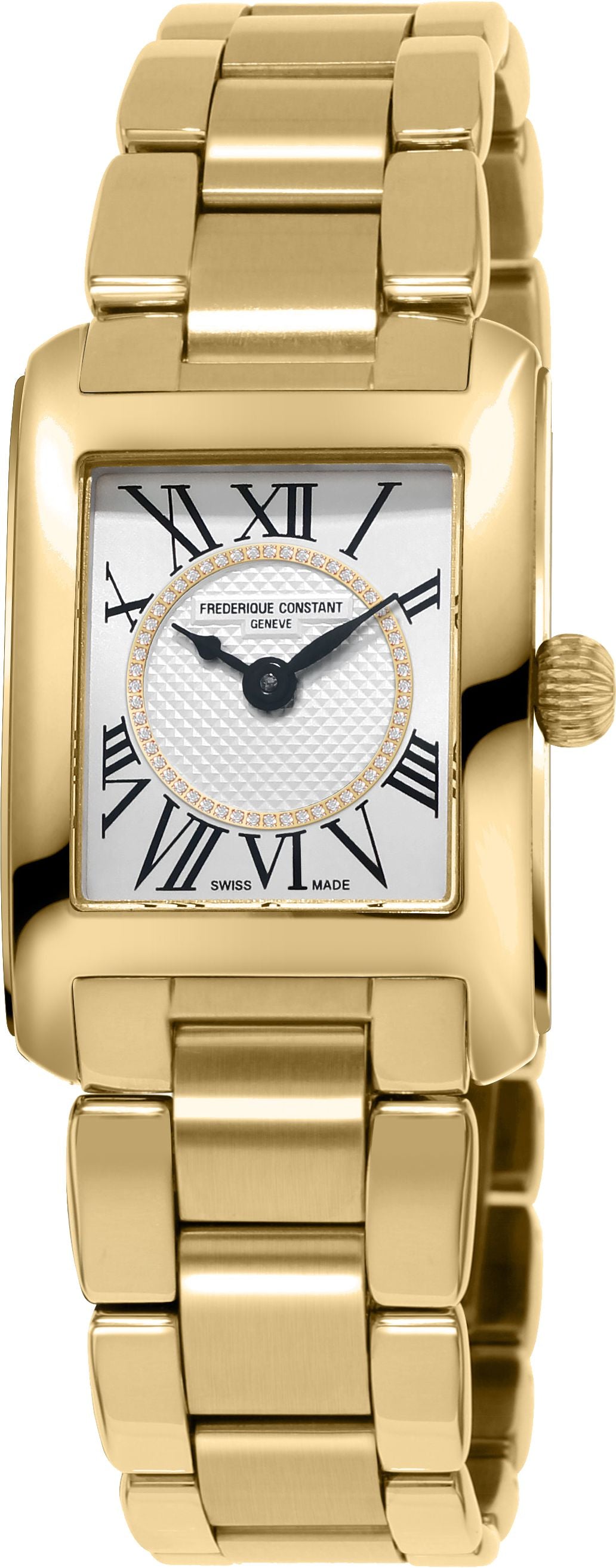 FREDERIQUE CONSTANT LADIES STAINLESS STEEL Gold-Tone Quartz CLASSICS Stainless Steel Bracelet