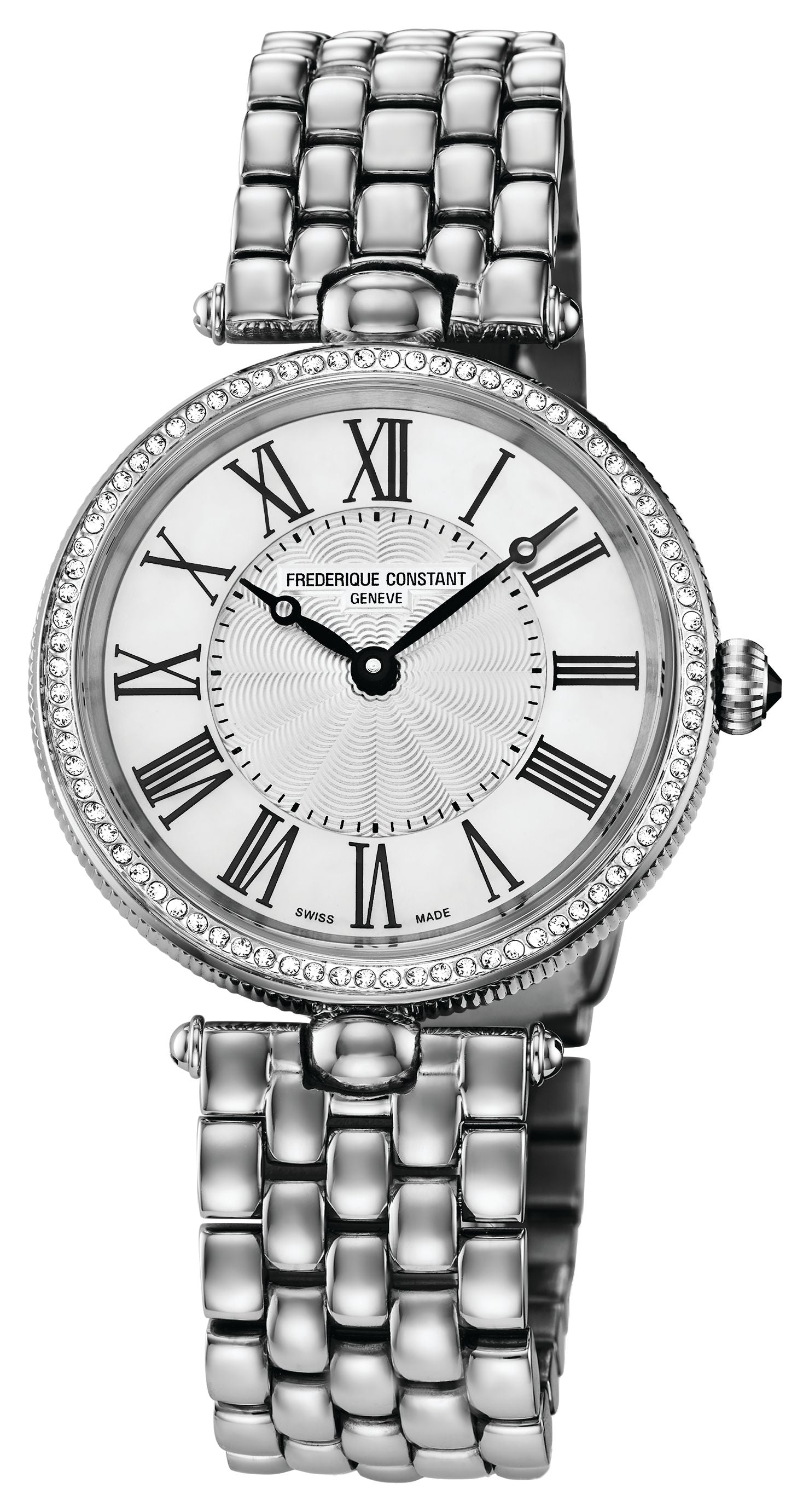 FREDERIQUE CONSTANT LADIES STAINLESS STEEL Silver-Tone Quartz CLASSICS Stainless Steel Bracelet