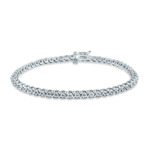 PRIVE' 14K WHITE GOLD 1.32CT DIAMOND TENNIS BRACELET