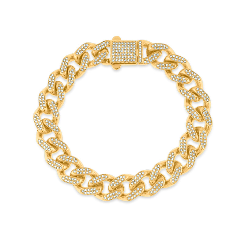 PRIVE 14K YELLOW GOLD 2.54CT DIAMOND CURB-LINK BRACELET