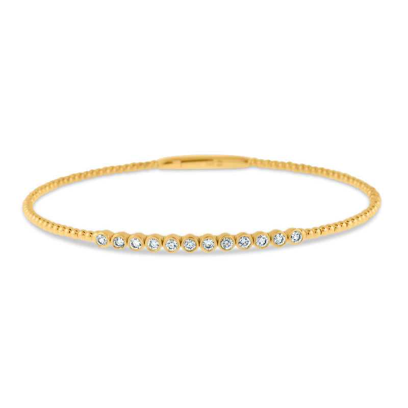 PRIVE 14K YELLOW GOLD 0.36CT DIAMOND BEADED BANGLE