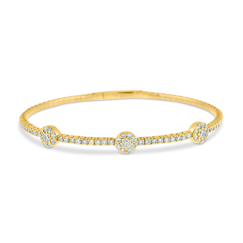 PRIVE 14K YELLOW GOLD 1.50CT DIAMOND FLEXIBLE BANGLE