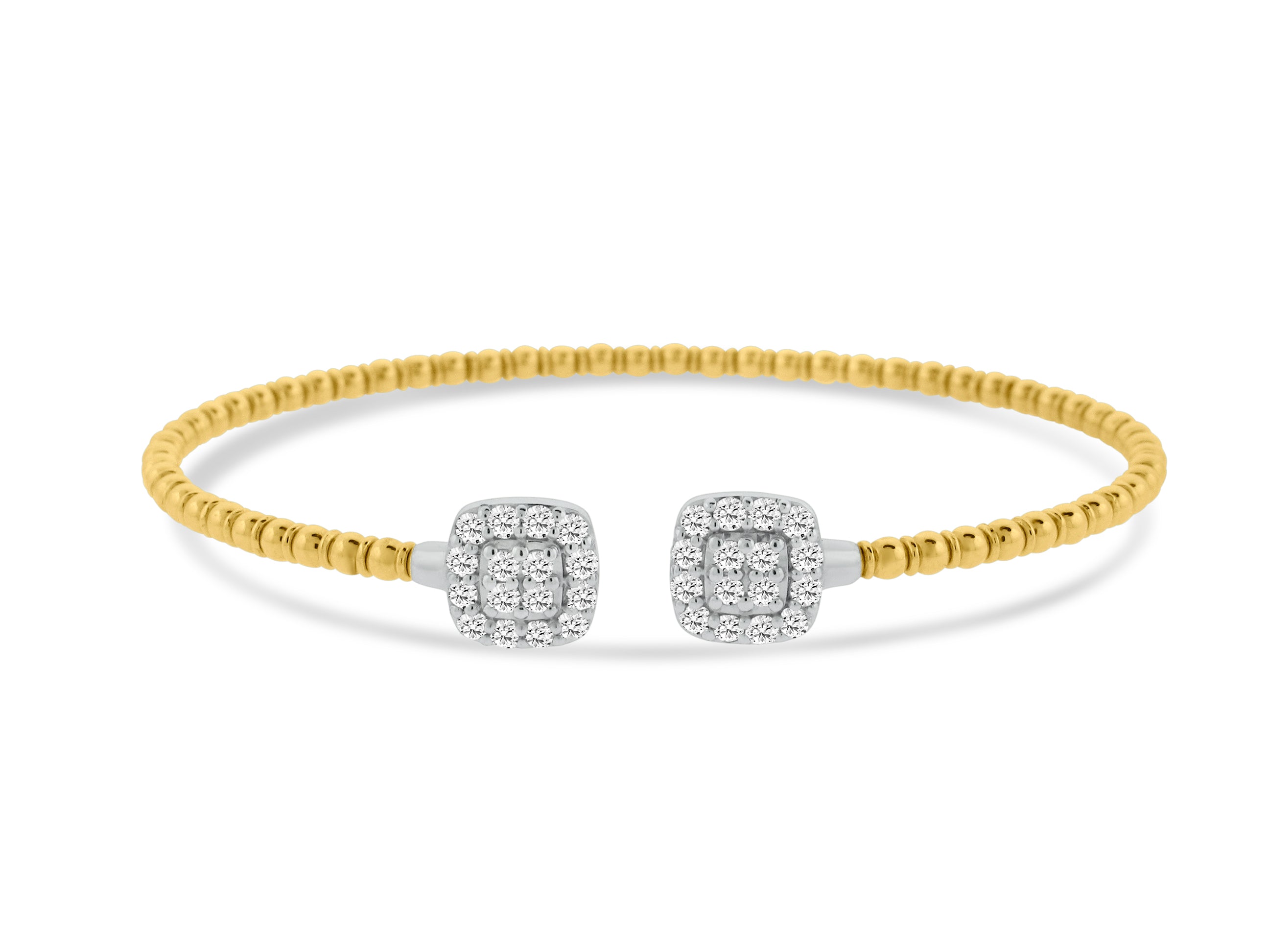 MULLOYS PRIVE'14K YELLOW AND WHITE .85CT SI1-2 CLARITY G-H DIAMOND FLEX BRACELET