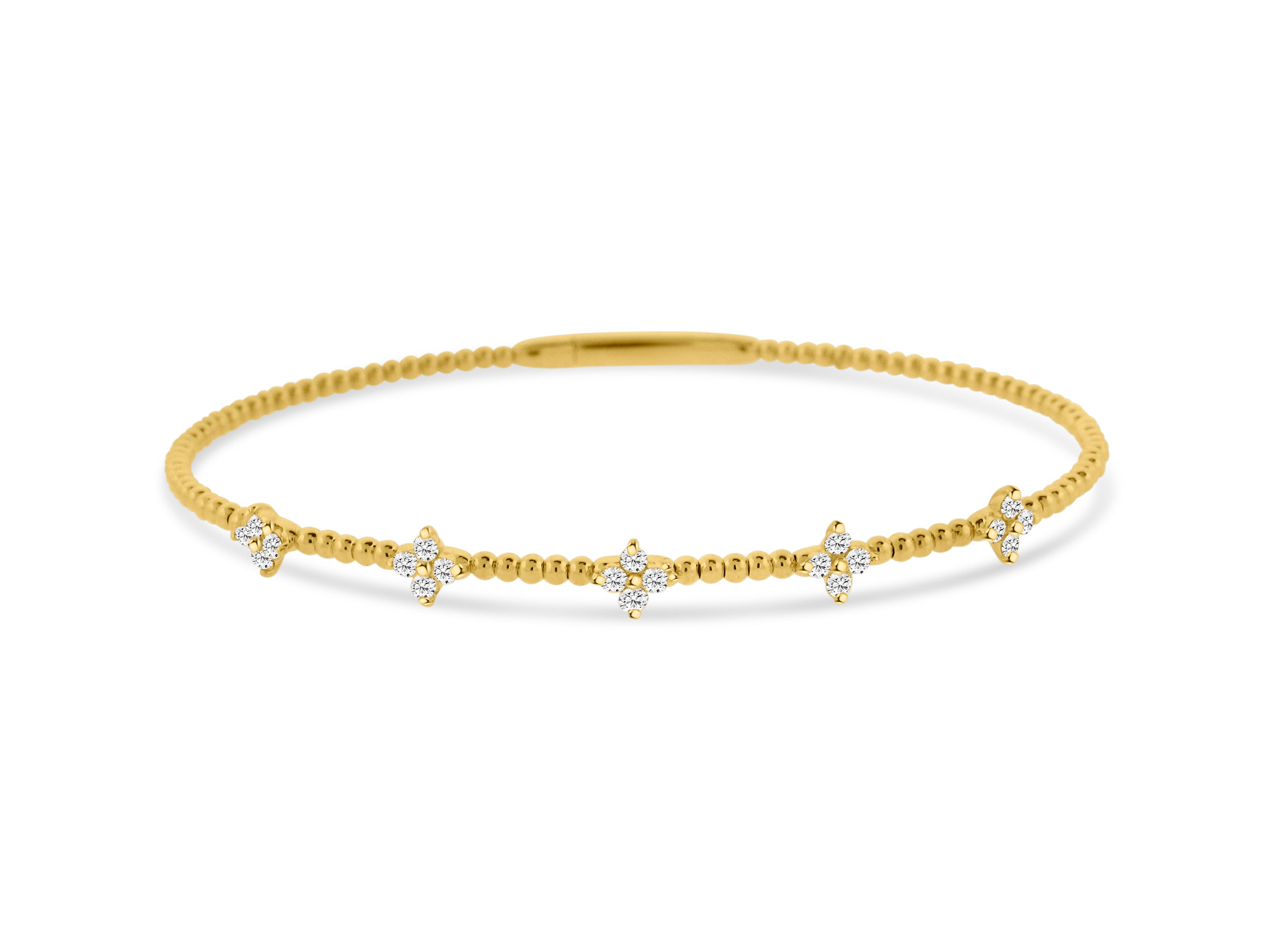 PRIVE'14K YELLOW GOLD  .45CT SI1-2 CLARITY AND G-H COLOR  DIAMOND FLEX BRACELET