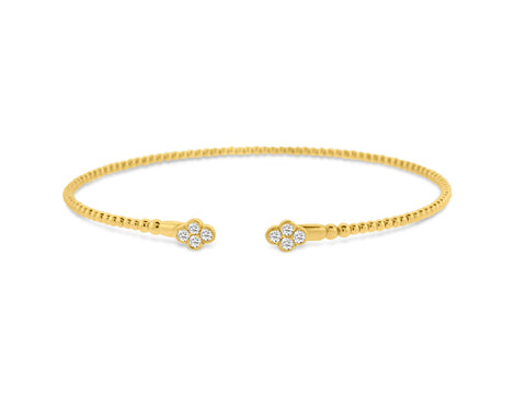 MULLOYS PRIVE'14 YELLOW GOLD .23CT SI1-2 G-H COLOR  DIAMOND FLEX BRACELET