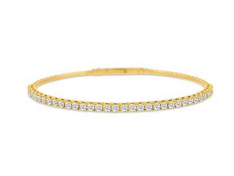 MULLOYS PRIVE'14K YELLOW GOLD 2.00CT SI1-2 CLARITY G-H COLOR DIAMOND FLEX BRACELET