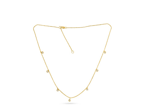 MULLOYS PRIVE'14K YELLOW GOLD .35CT SI1-2 CLARITY G-H COLOR  DIAMOND DANGLE NECKLACE