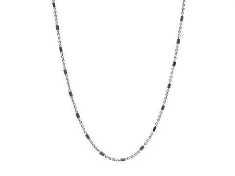 ARTISAN STERLING SILVER STATION NECKLACE, WITH HEMATITE