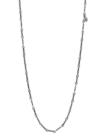 MEN'S ARTISAN STERLING SILVER SINGLE STRAND NECKLACE, WOVEN TEXTURE