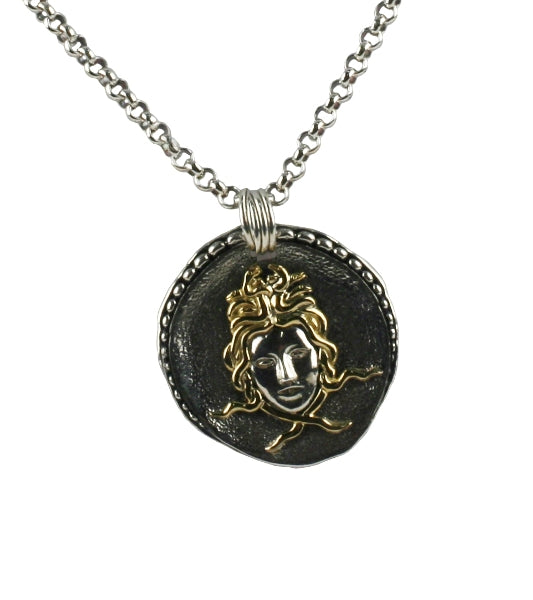 KONSTANTINO STERLING SILVER & 18K GOLD CHARM NECKLACE FROM THE MATI COLLECTION