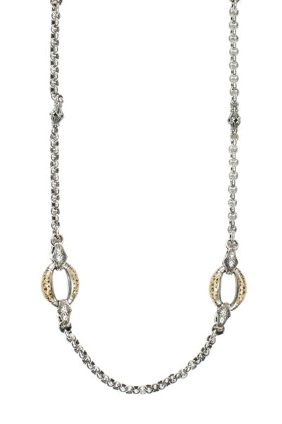 KONSTANTINO STERLING SILVER & 18K GOLD NECKLACE FROM THE SILVER & GOLD CLASSICS COLLECTION