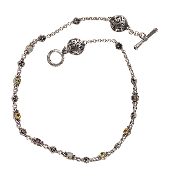 KONSTANTINO STERLING SILVER & 18K GOLD MIXED STONE (OTHER STONE OPTIONS AVAILABLE) NECKLACE FROM THE