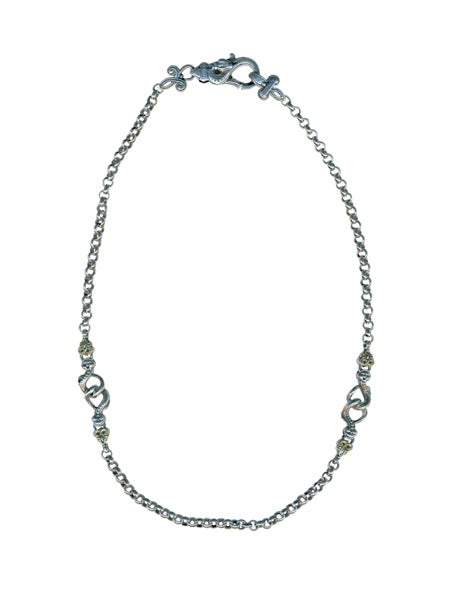 KONSTANTINO STERLING SILVER & 18K GOLD NECKLACE FROM THE SILVER & GOLD CLASSICS COLLECTION