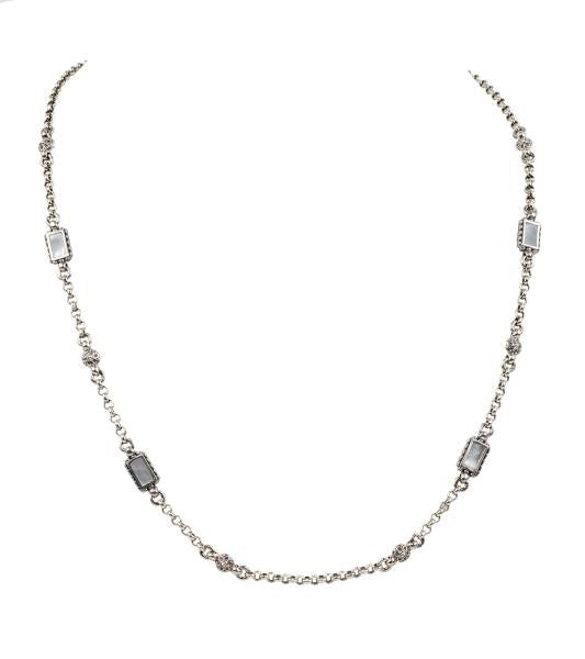 KONSTANTINO STERLING SILVER & 18K GOLD NECKLACE MOTHER OF PEARL PEARL FROM THE HESTIA COLLECTION