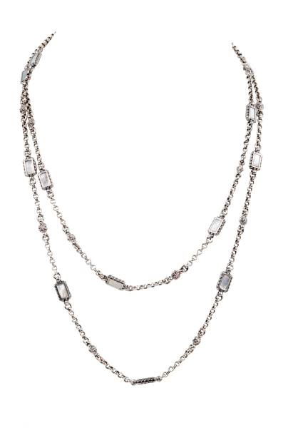 KONSTANTINO STERLING SILVER & 18K GOLD NECKLACE MOTHER OF PEARL PEARL FROM THE HESTIA COLLECTION