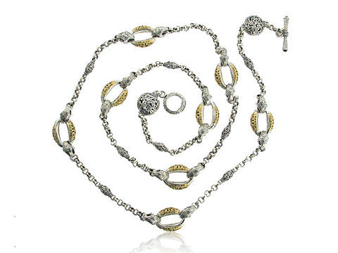 KONSTANTINO STERLING SILVER AND 18K YELLOW GOLD 36