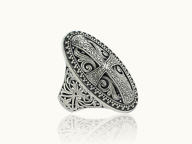 KONSTANTINO STERLING SILVER CROSS RING FROM THE STERLING SILVER COLLECTION