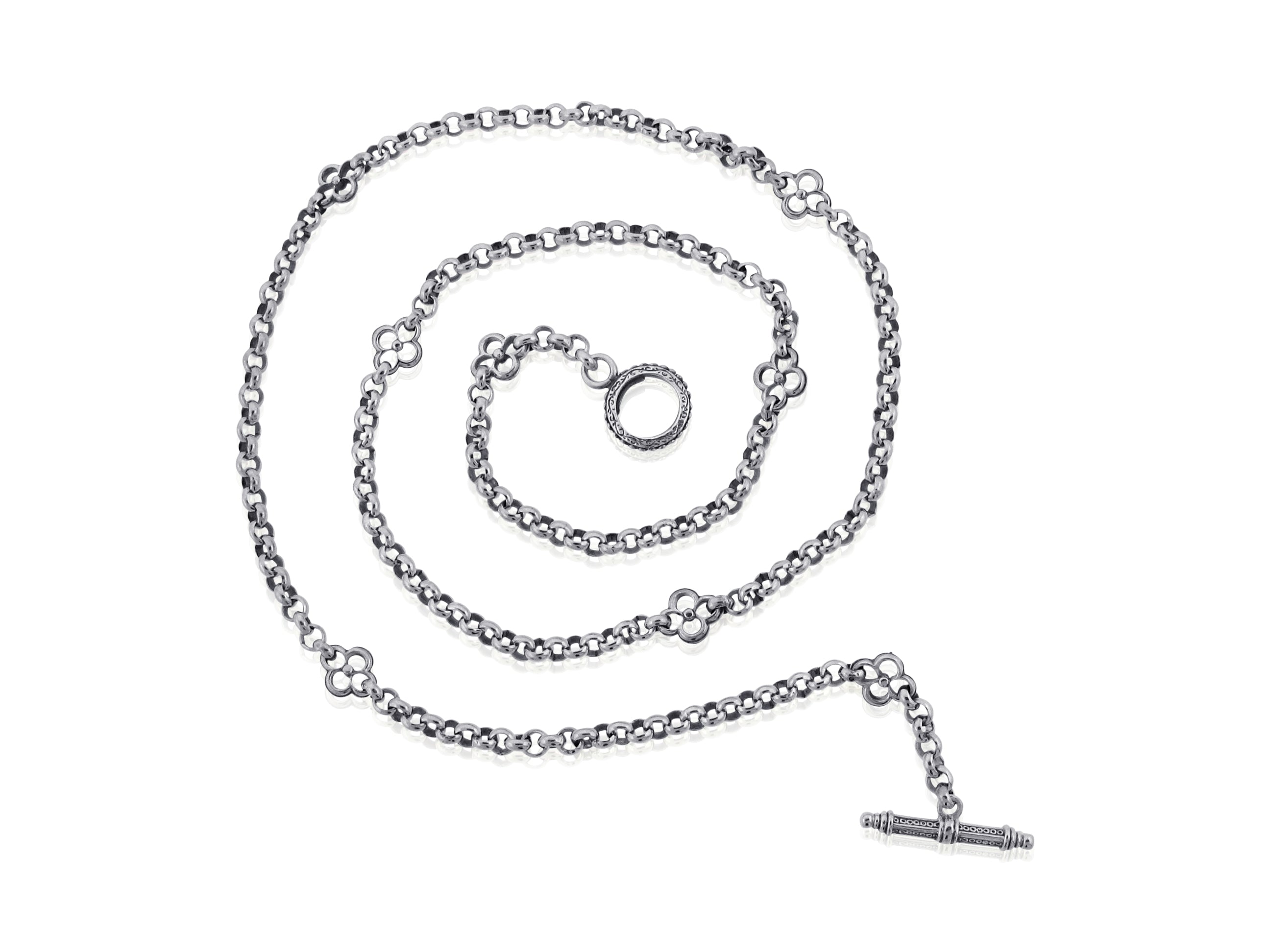 KONSTANTINO STERLING SILVER 8 STATION 28: INCH NECKLACE FROM THE STERLING SILVER COLLECTION