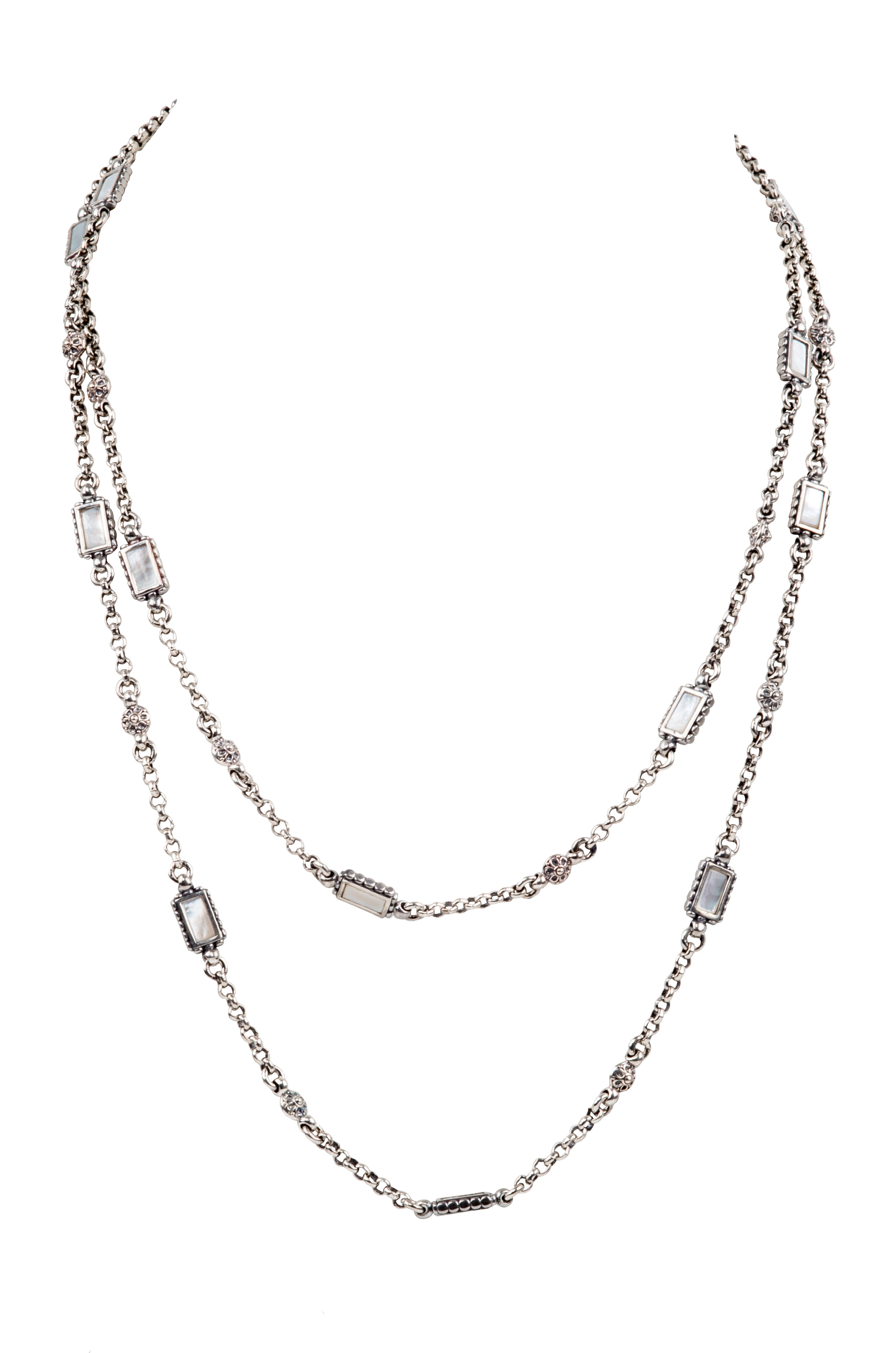 KONSTANTINO STERLING SILVER MOTHER OF PEARL NECKLACE FROM THE HESTIA COLLECTION