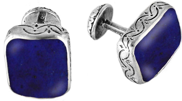 KONSTANTINO STERLING SILVER LAPIS CUFFLINKS FROM THE COLOR CLASSICS COLLECTION