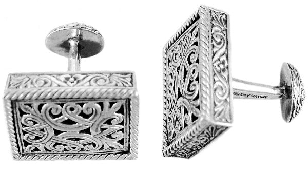 KONSTANTINO STERLING SILVER CUFFLINKS FROM THE STERLING SILVER CLASSICS COLLECTION