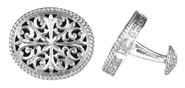 KONSTANTINO STERLING SILVER CUFFLINKS FROM THE STERLING SILVER CLASSICS COLLECTION