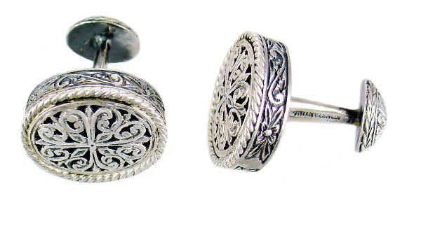 KONSTANTINO STERLING SILVER CUFFLINKS FROM THE STERLING SILVER CLASSICS COLLECTION