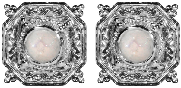 KONSTANTINO STERLING SILVER MOTHER OF PEARL CUFFLINKS FROM THE TUXEDO STUD SETS COLLECTION