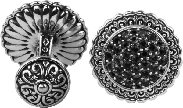 KONSTANTINO STERLING SILVER BLACK DIAMOND (OTHER STONE CHOICES AVAILABLE) CUFFLINKS FROM THE PLATO C