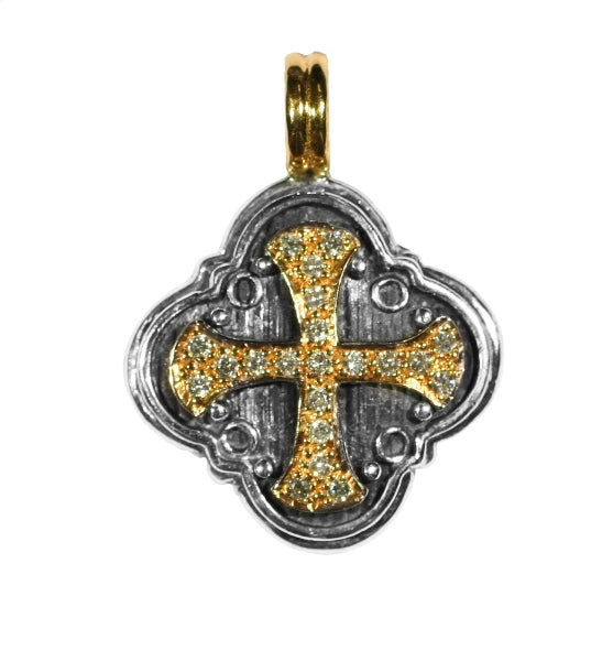 KONSTANTINO STERLING SILVER & 18K GOLD DIAMOND (0.21CT +/-) PENDANT FROM THE DIAMOND CLASSICS COLLEC