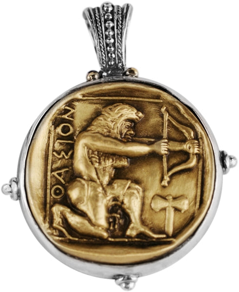 KONSTANTINO STERLING SILVER & BRONZE PENDANT FROM THE BYZANTIUM COLLECTION