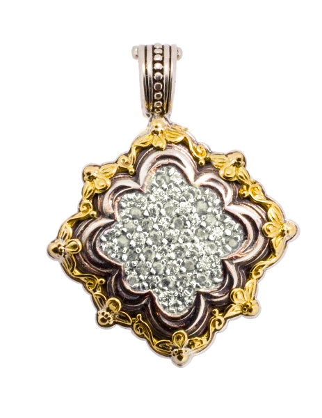 KONSTANTINO STERLING SILVER & 18K GOLD DIAMOND (1.2CT +/-) PENDANT FROM THE DIAMOND CLASSICS COLLECT