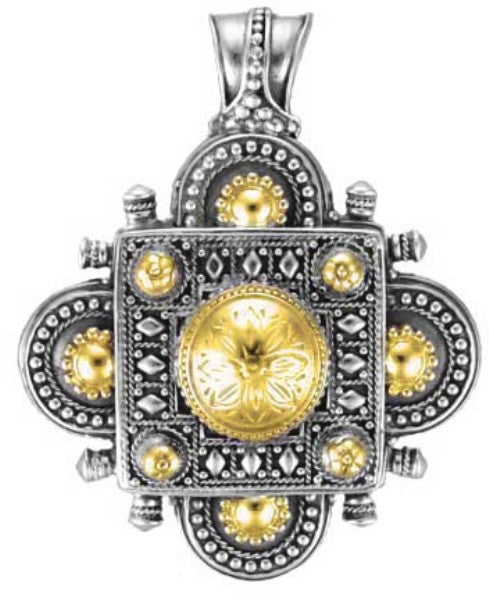 KONSTANTINO STERLING SILVER & 18K GOLD PENDANT FROM THE SILVER & GOLD CLASSICS COLLECTION