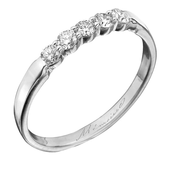 MEMOIRE 18K WHITE GOLD 0.25CT DIAMOND WEDDING RING