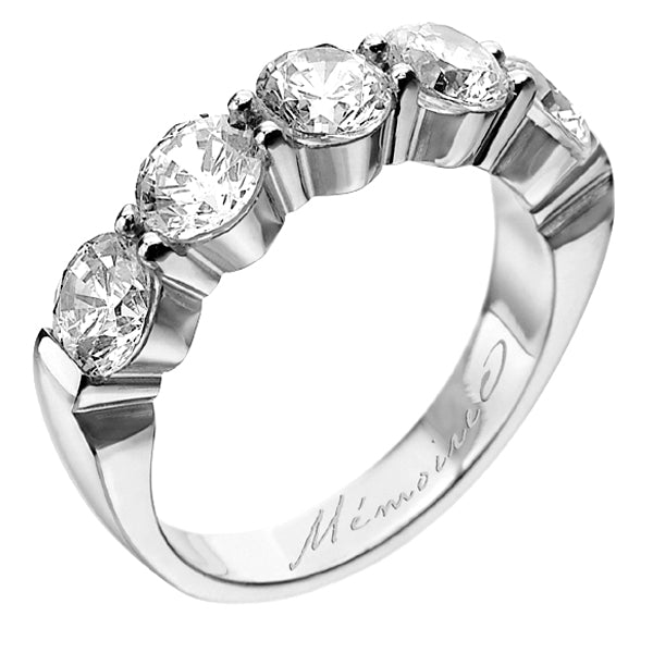 MEMOIRE 18K WHITE GOLD 2.00CT DIAMOND WEDDING RING