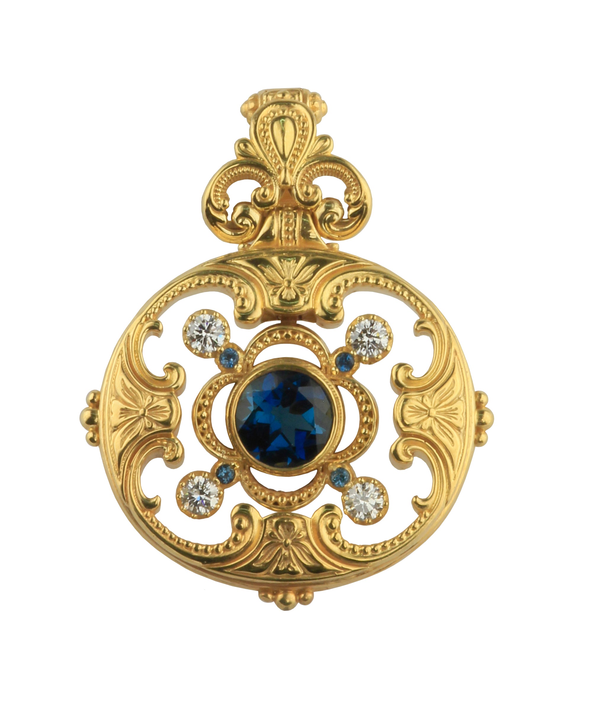 KONSTANTINO 18KT GOLD (16.65GR +/-)  LONDON BLUE TOPAZ (2.7CT +/-) (OTHER STONE CHOICES AVAILABLE) P