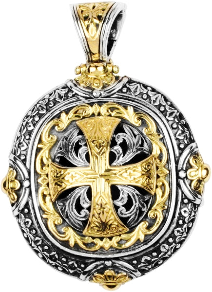 KONSTANTINO STERLING SILVER & 18K GOLD PENDANT FROM THE SILVER & GOLD CLASSICS COLLECTION