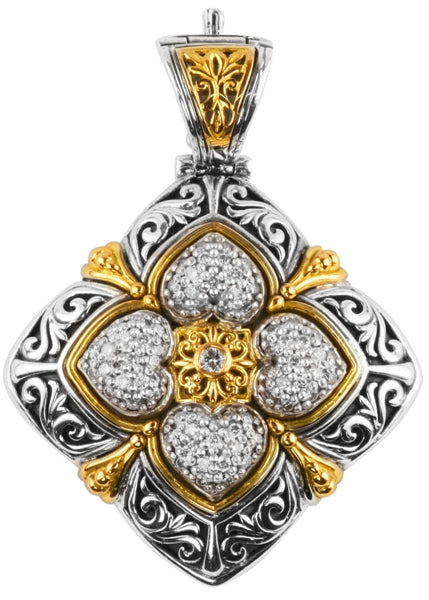 KONSTANTINO STERLING SILVER & 18K GOLD DIAMOND (0.72CT +/-) PENDANT FROM THE DIAMOND CLASSICS COLLEC