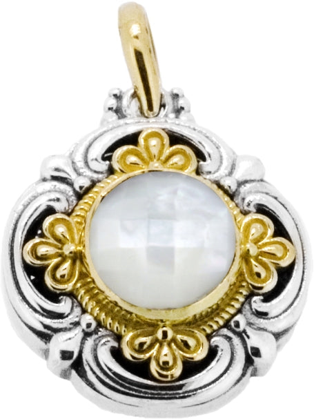 KONSTANTINO STERLING SILVER & 18K GOLD MOTHER OF PEARL CHARM FROM THE SELENA COLLECTION