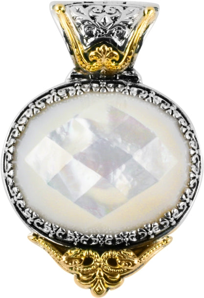 KONSTANTINO STERLING SILVER & 18K GOLD MOTHER OF PEARL PENDANT  FROM THE SELENA COLLECTION