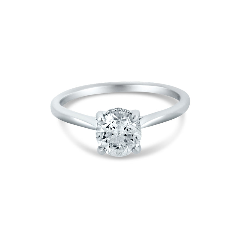 PRIVE'18K WHITE GOLD 1.00CT SOLITAIRE  ENGAGEMENT RING