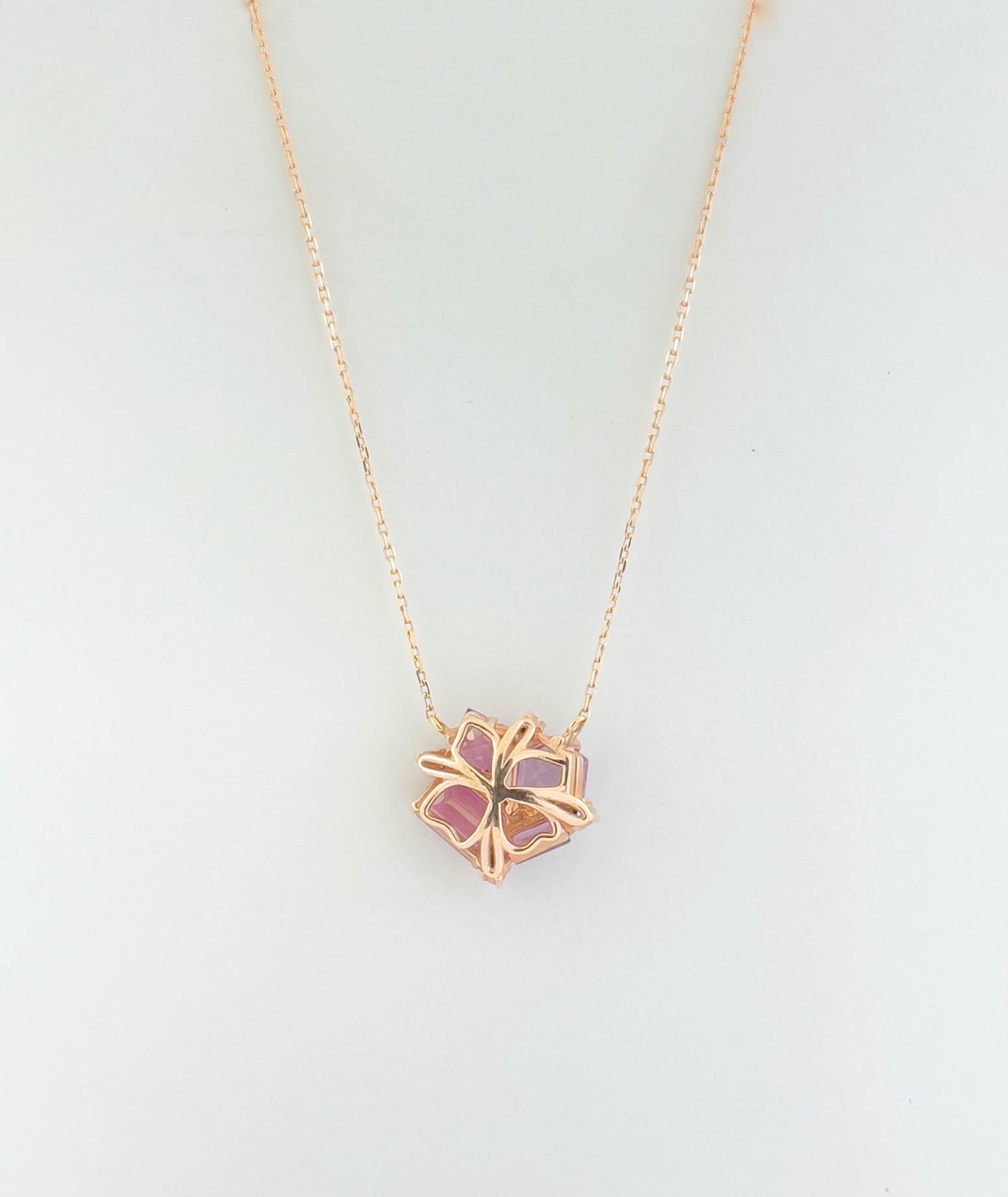 SUZANNE KALAN 14K ROSE GOLD & MIXED PINK STONE PENDANT