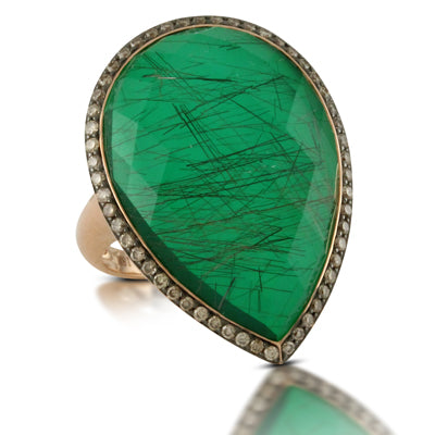 Doves Green Agate Ring