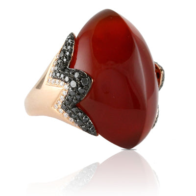 Doves Red Agate Ring