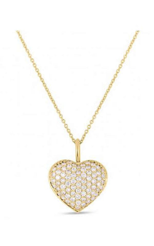 18K YELLOW GOLD DIAMOND HEART NECKLACE