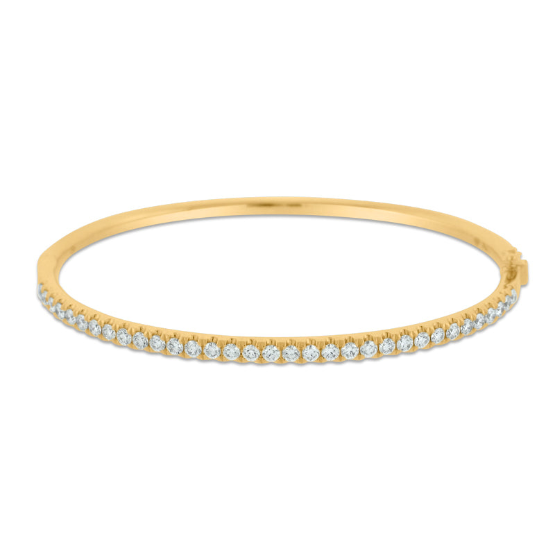 PRIVE' 18K YELLOW 1.29CT DIAMOND HINGED BANGLE