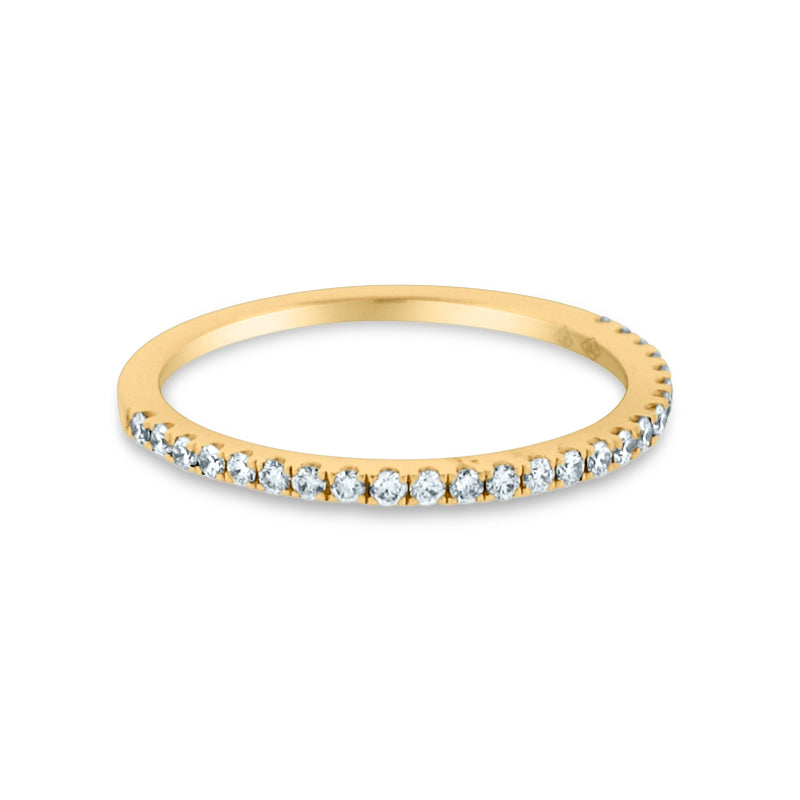 PRIVE' 18K YELLOW GOLD 0.22CT 1/2 WAY WEDDING BAND