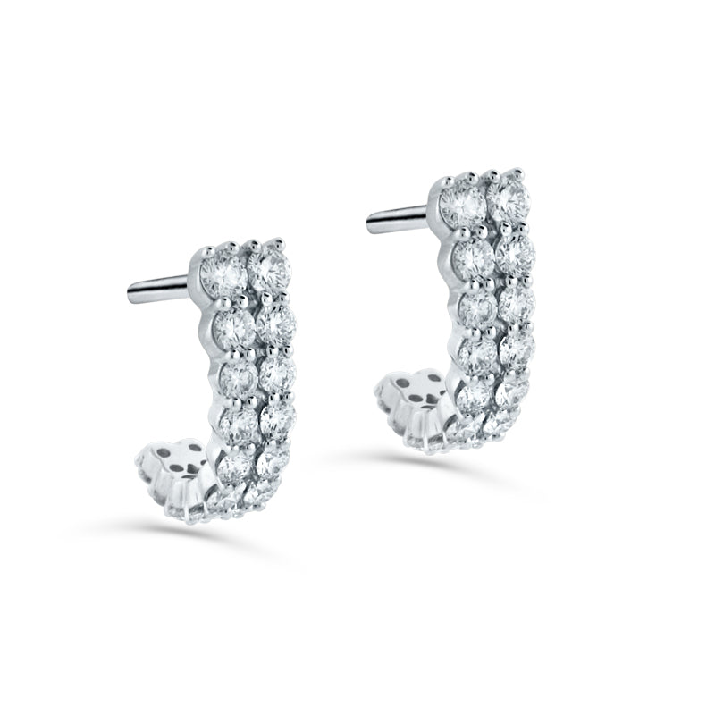 PRIVE' 18K WHITE GOLD 'J' 1.24CT DIAMOND POST BACK EARRINGS