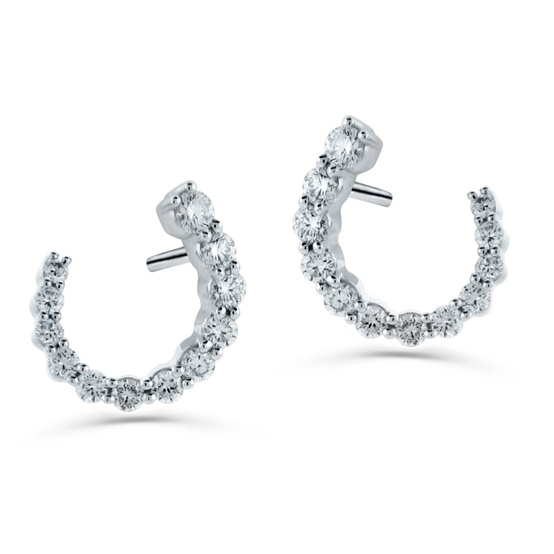 PRIVE'18K WHITE GOLD 0.73CT DIAMOND POST-BACKED EARRINGS