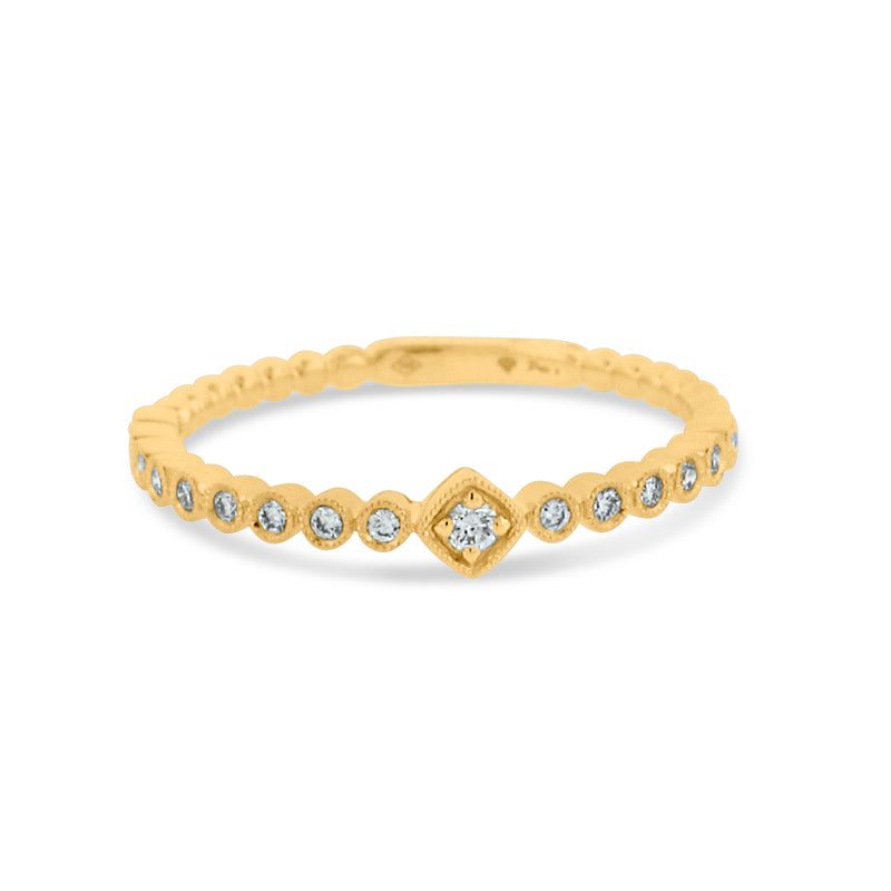 PRIVE '18K YELLOW GOLD 0.12CT DIAMOND STACKING RING